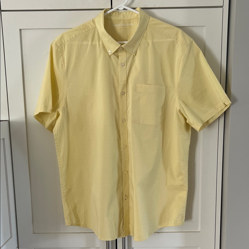 Mack Weldon Light Yellow Casual Button Down Shirt